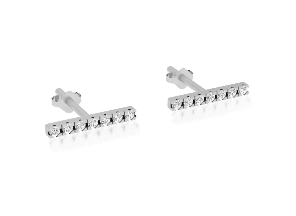 LINEA-Bar style earrings - VER1264 (White)