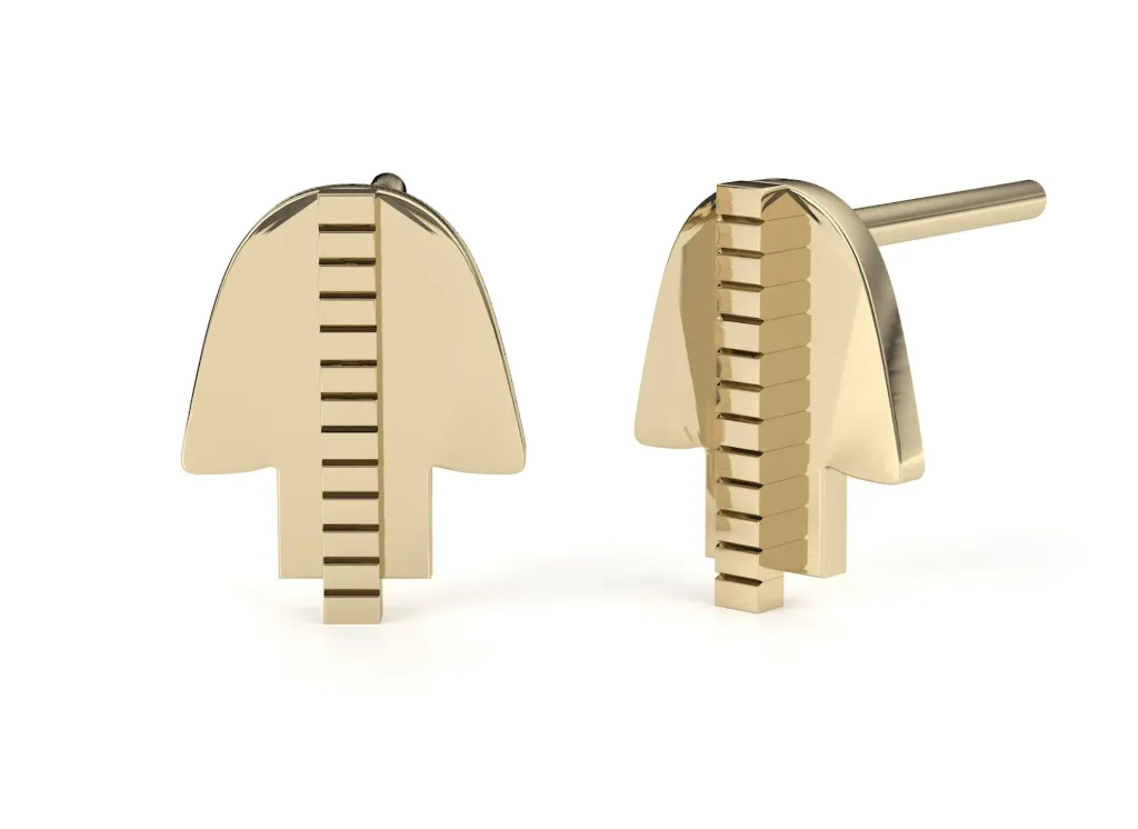 ARVORELLE-vertical textured segment earrings - VER1265