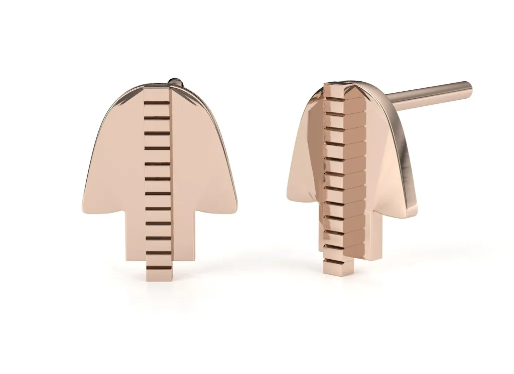 ARVORELLE-vertical textured segment earrings - VER1265