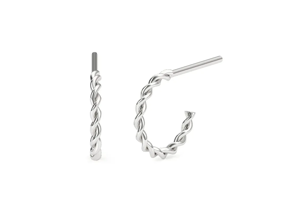 TORVYN-twisted rope-like earrings - VER1266 (White)