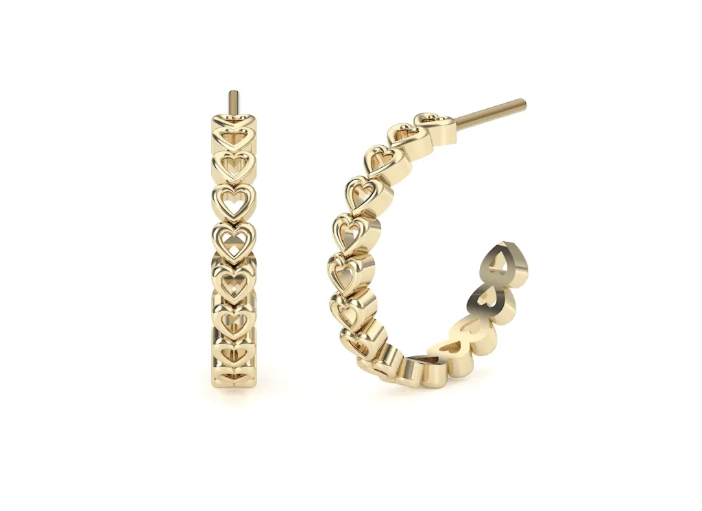 CORDELLE-interlinked polished heart earrings - VER1267
