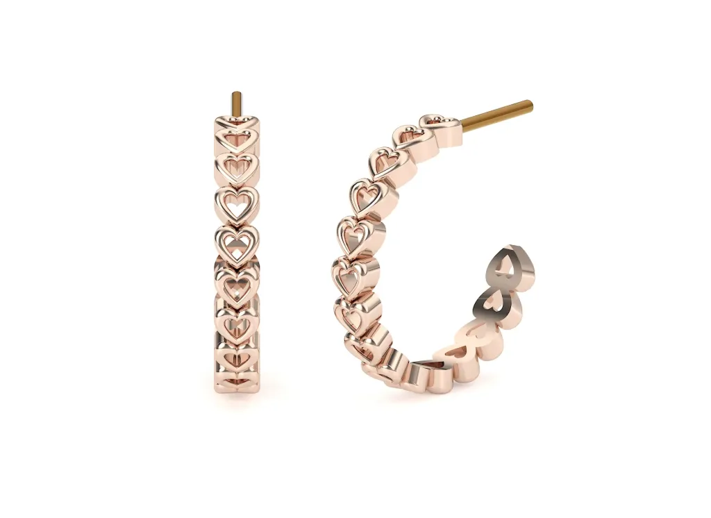 CORDELLE-interlinked polished heart earrings - VER1267