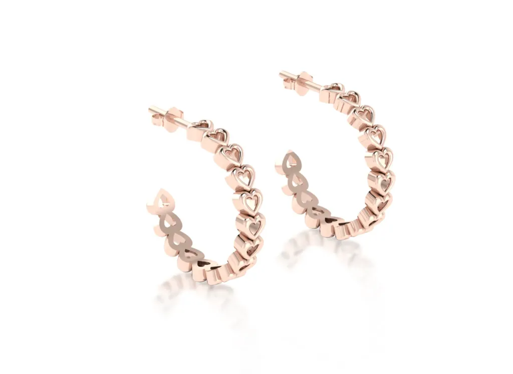 CORDELLE-interlinked polished heart earrings - VER1267