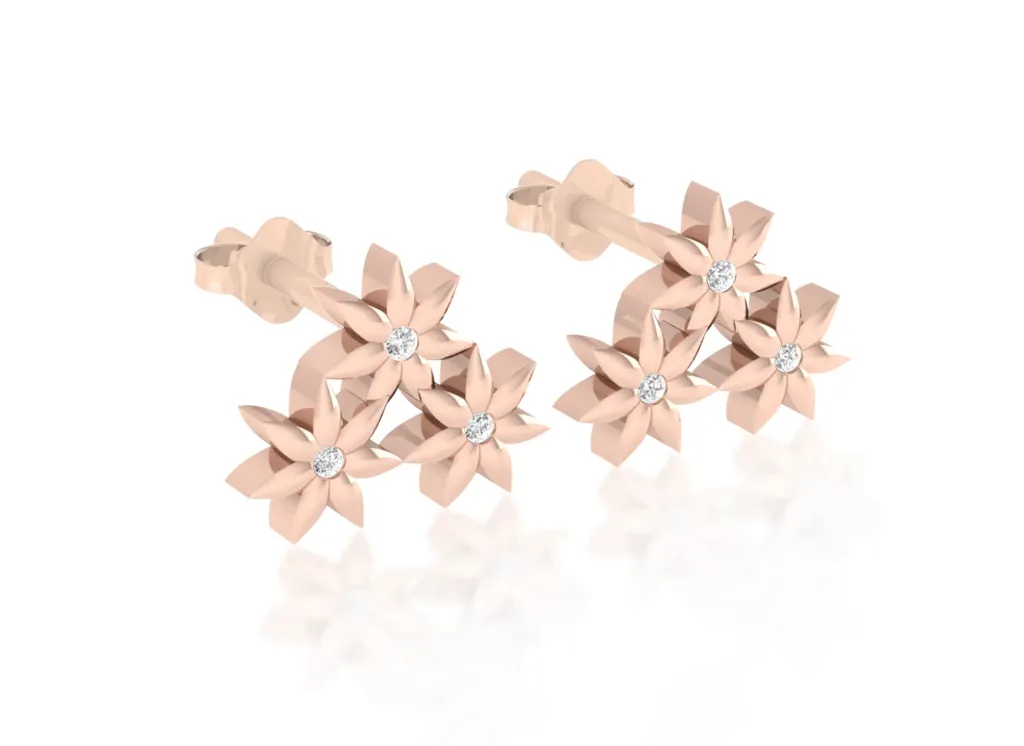 FLORALVYN-petaled floral motif earrings - VER1268