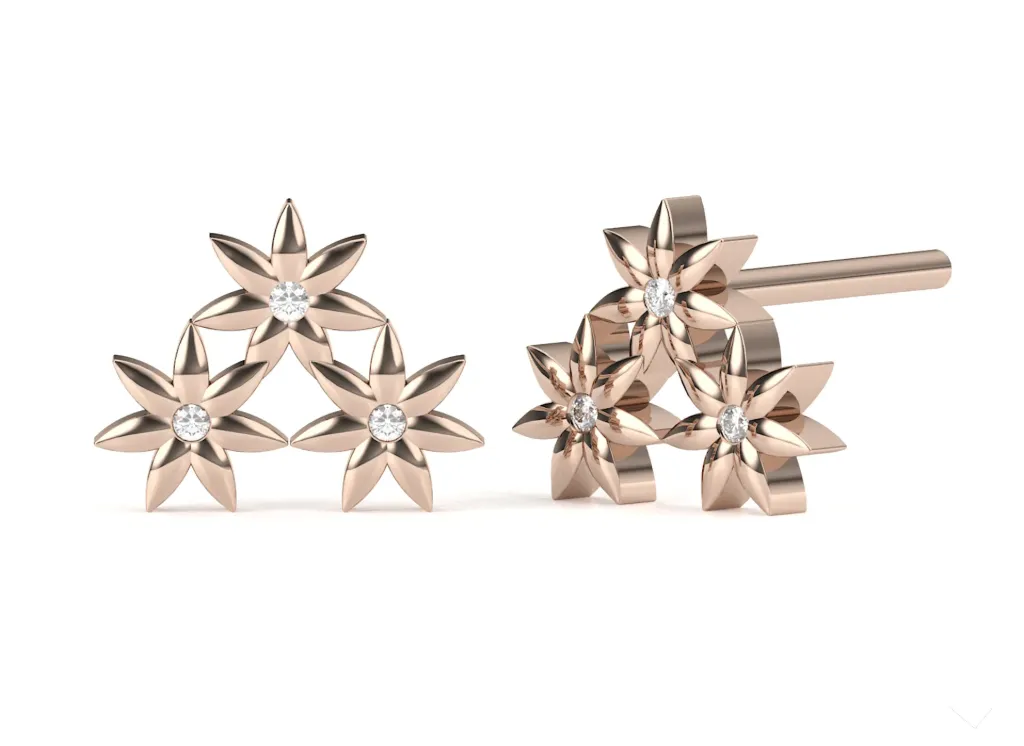 FLORALVYN-petaled floral motif earrings - VER1268