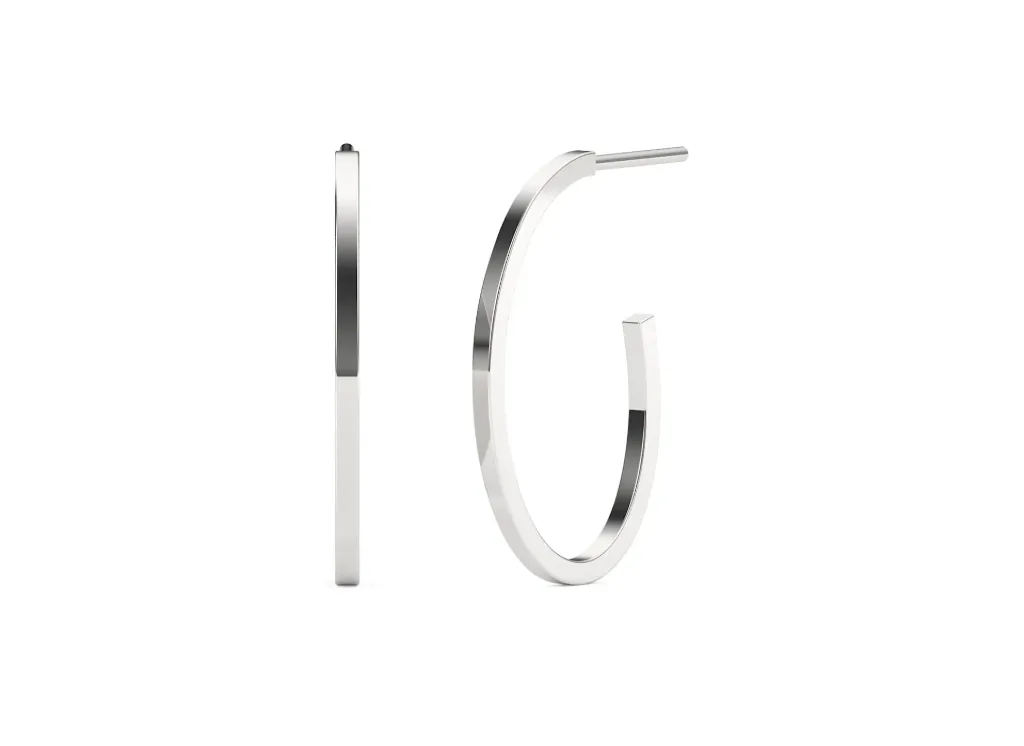 AMORELLE-open loop earrings - VER1269 (White)