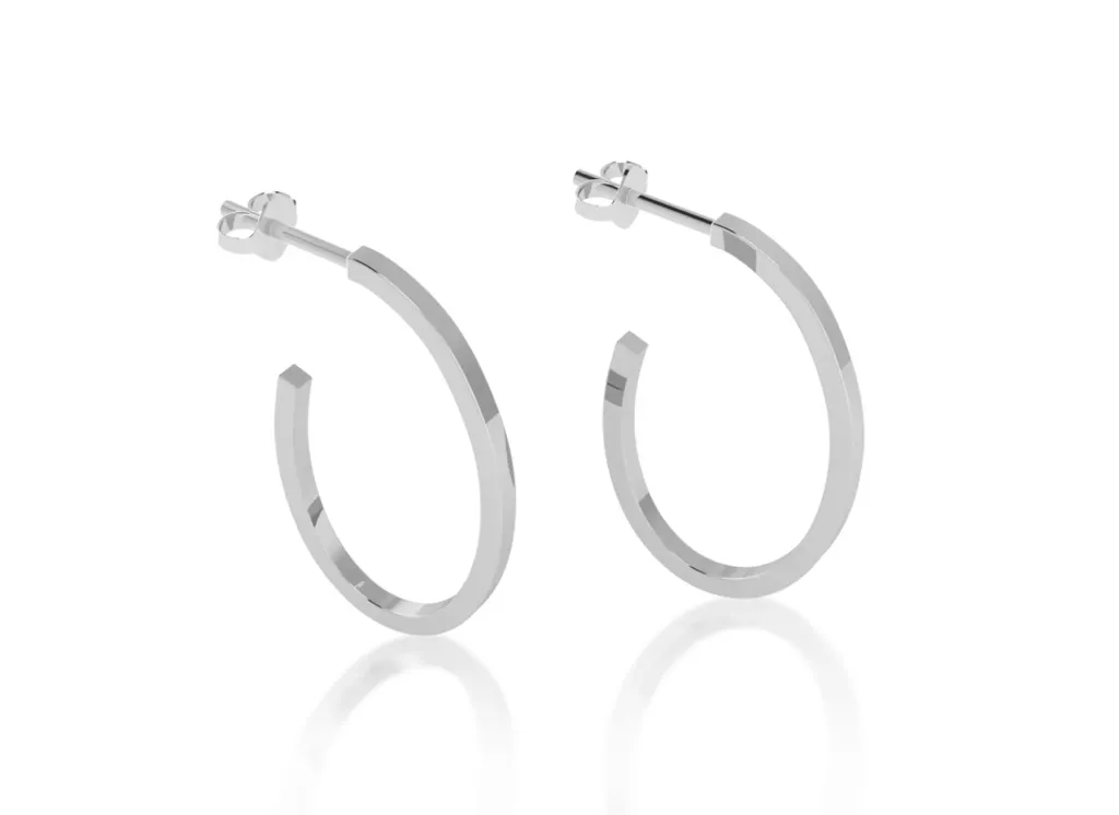 AMORELLE-open loop earrings - VER1269 (White)