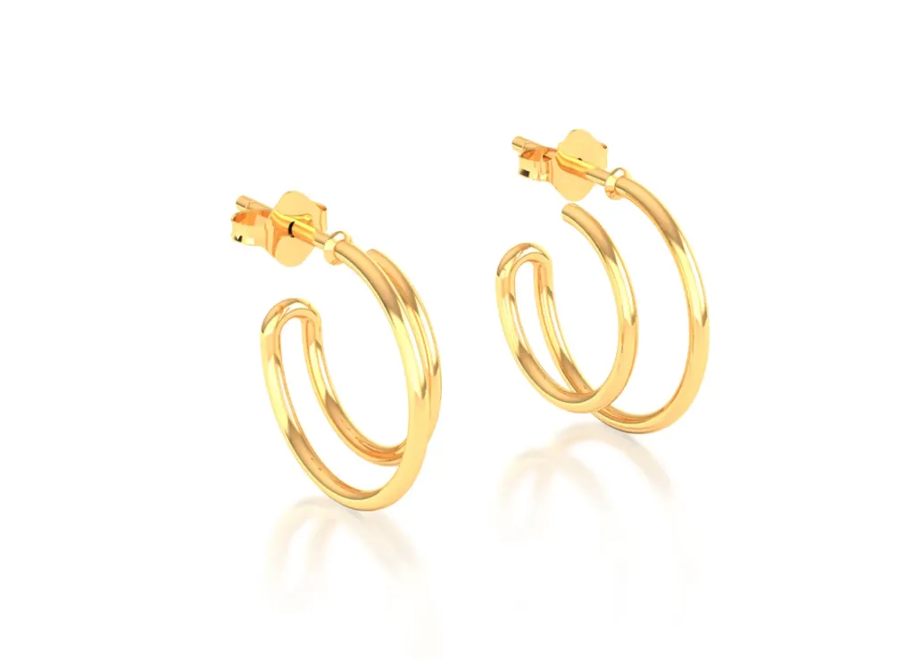 DUOLISSE-earrings feature double concentric loops - VER1270