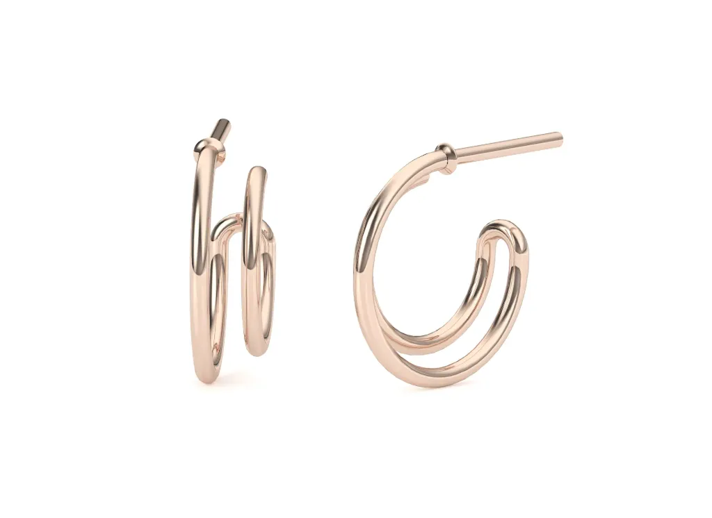 DUOLISSE-earrings feature double concentric loops - VER1270