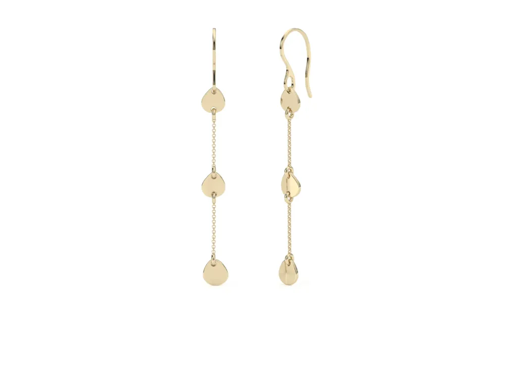 TREVANA-earring features polished teardrop charms suspended along a delicate vertical chain - VER1274