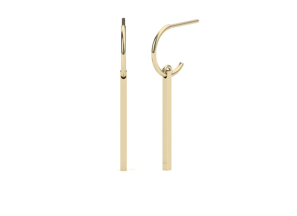 BARVELLE-earrings feature open loop with a dangling vertical bar - VER1276