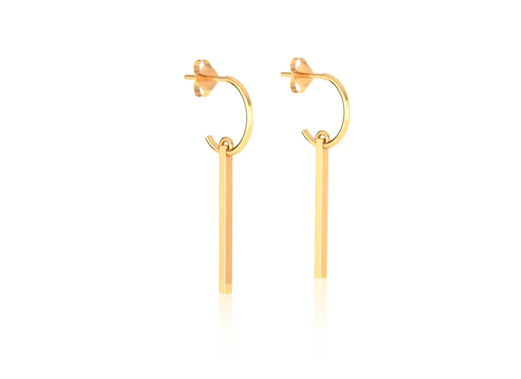 BARVELLE-earrings feature open loop with a dangling vertical bar - VER1276