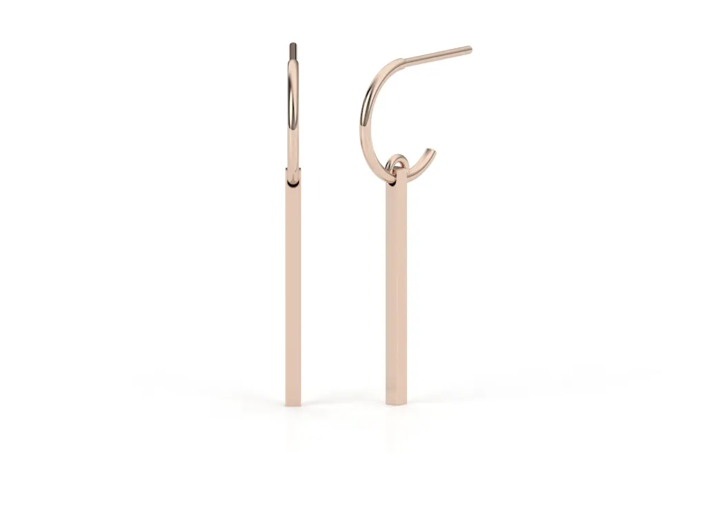 BARVELLE-earrings feature open loop with a dangling vertical bar - VER1276