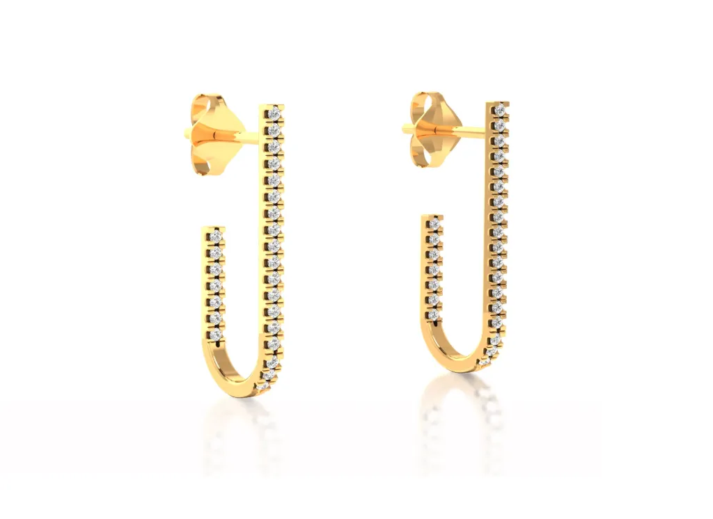 ARCELLE-U-shaped drop earring feature arcs adorned with a row of gemstones - VER1277