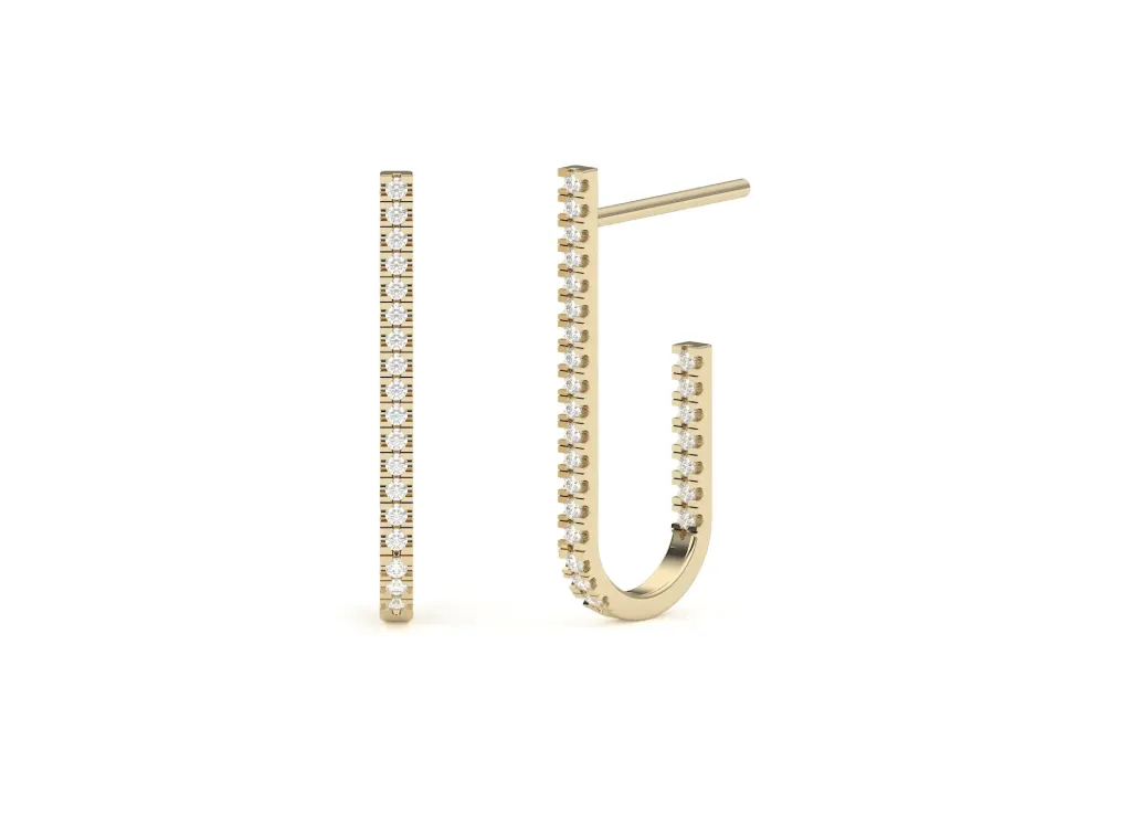 ARCELLE-U-shaped drop earring feature arcs adorned with a row of gemstones - VER1277