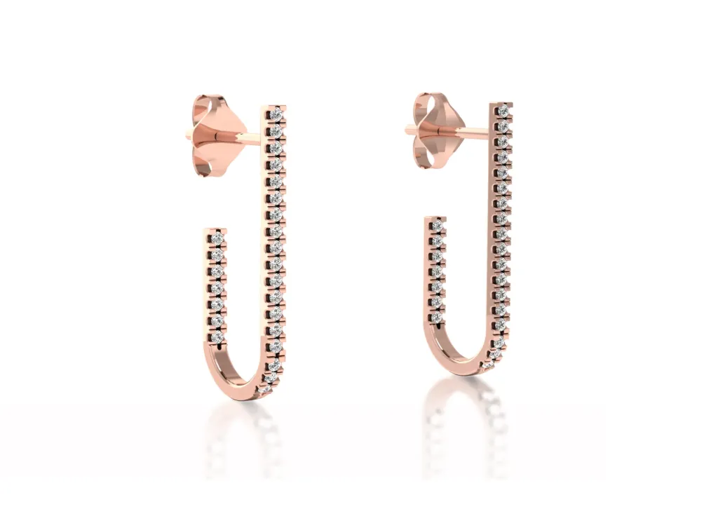 ARCELLE-U-shaped drop earring feature arcs adorned with a row of gemstones - VER1277