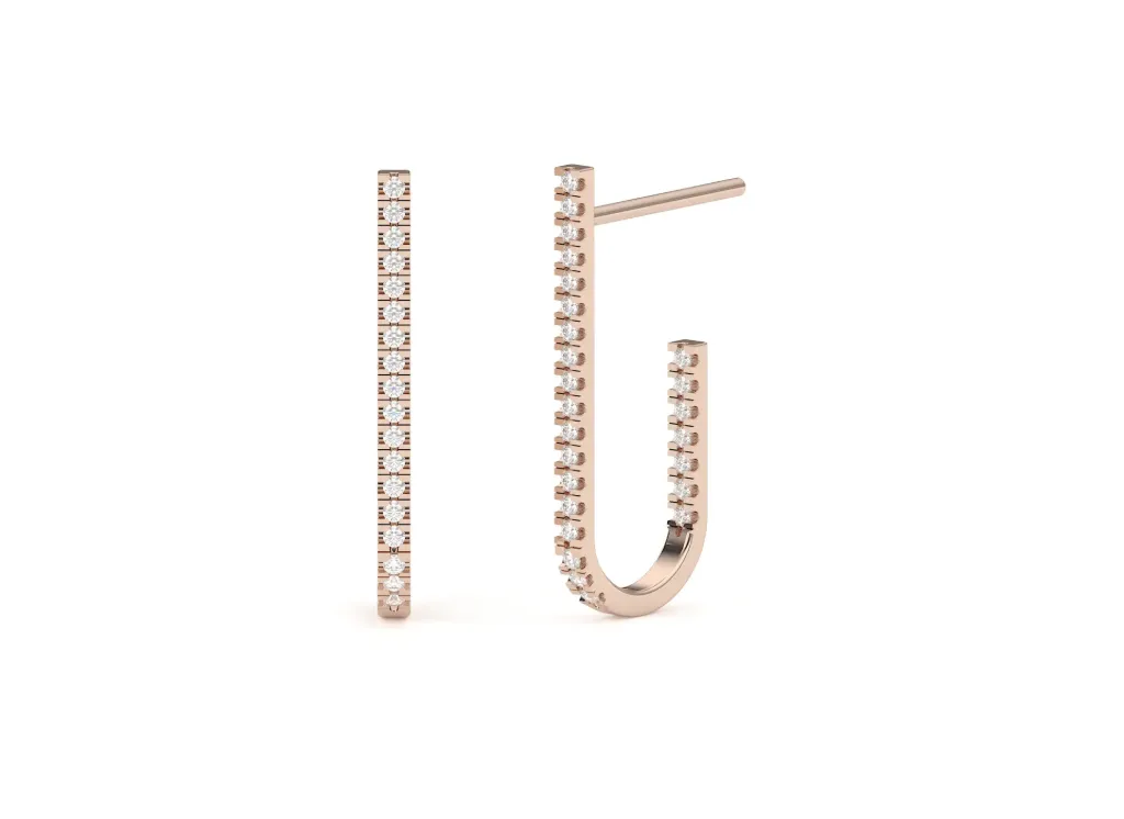 ARCELLE-U-shaped drop earring feature arcs adorned with a row of gemstones - VER1277