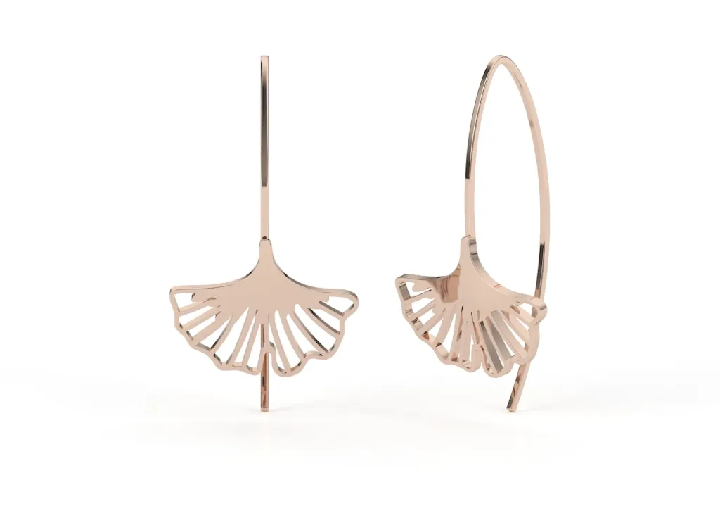 GINKARA-ginkgo leaf motif earrings - VER1278