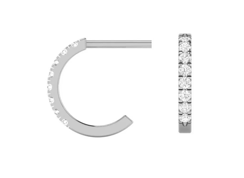 LUNARA-half arc earrings - VER1515 (White)