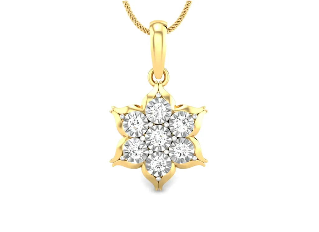 BLOSSOM - Seven-stone diamond cluster arranged in a six-petal flower design-VPD1083