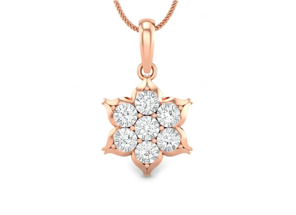 BLOSSOM - Seven-stone diamond cluster arranged in a six-petal flower design-VPD1083