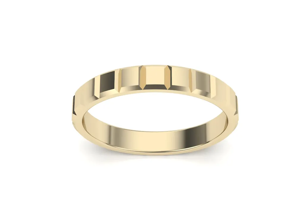 STRATUM-rectangular faceted ring that highlight architectural precision and modern elegance - VR1086