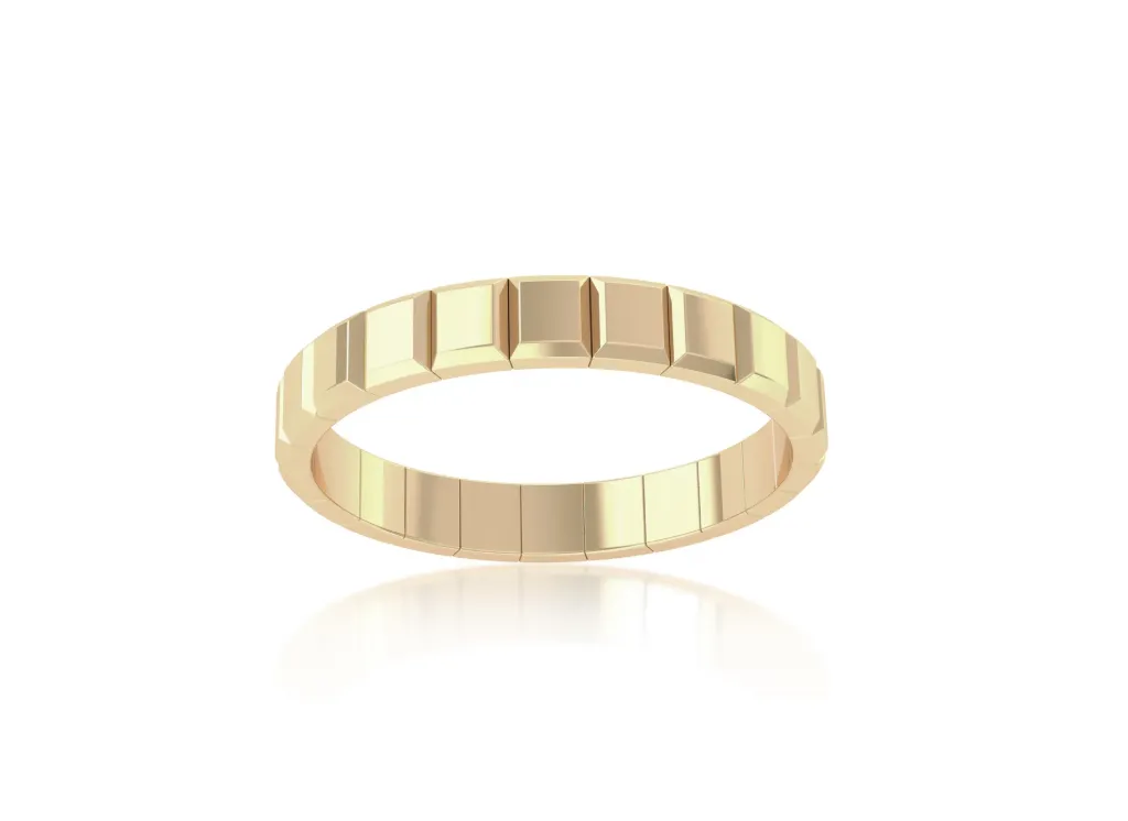 STRATUM-rectangular faceted ring that highlight architectural precision and modern elegance - VR1086
