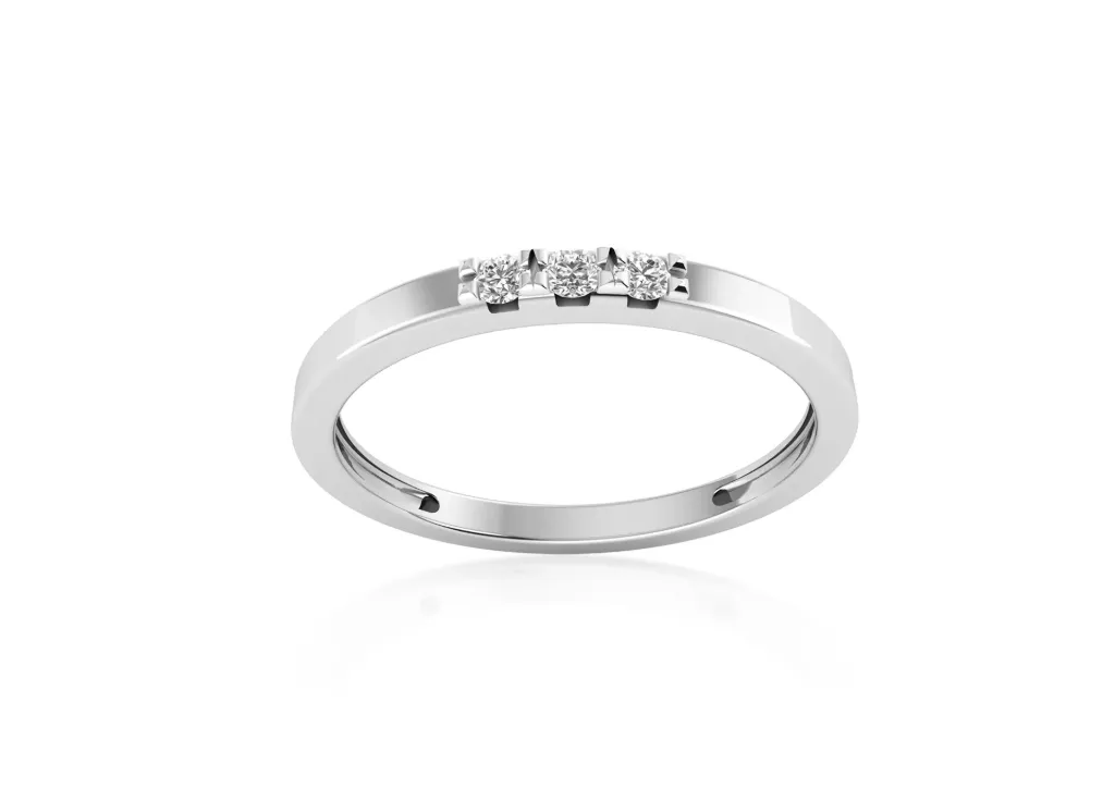 TRILUMÉ-a minimalist ring style featuring three aligned diamonds symbolizing past, present, and future - VR1093