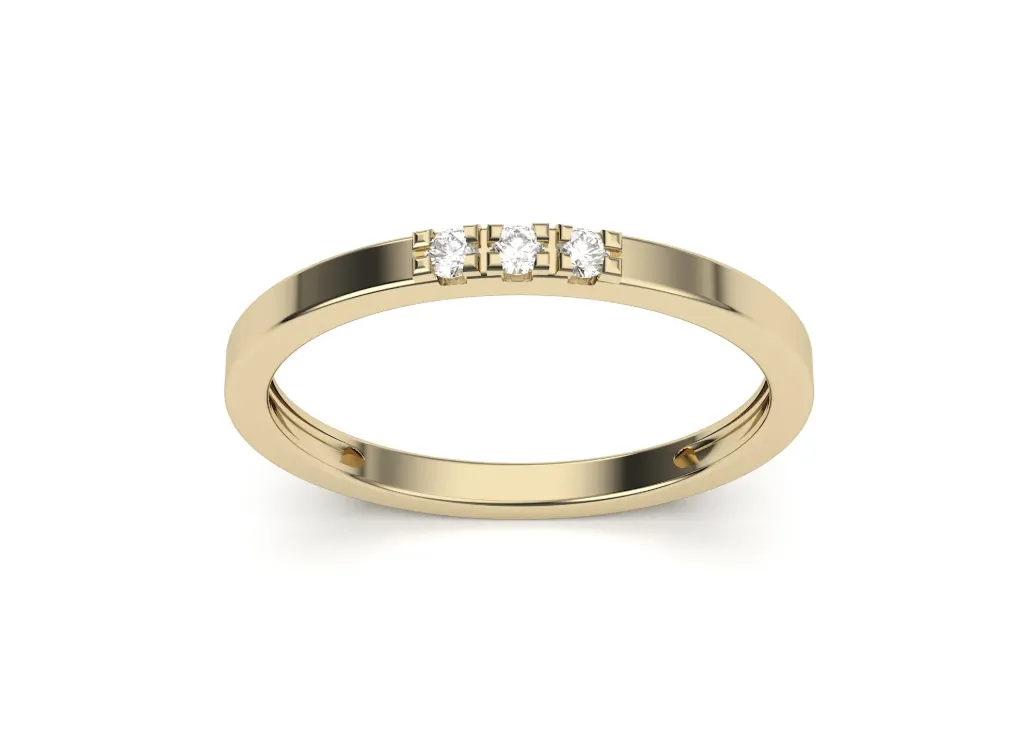 TRILUMÉ-a minimalist ring style featuring three aligned diamonds symbolizing past, present, and future - VR1093