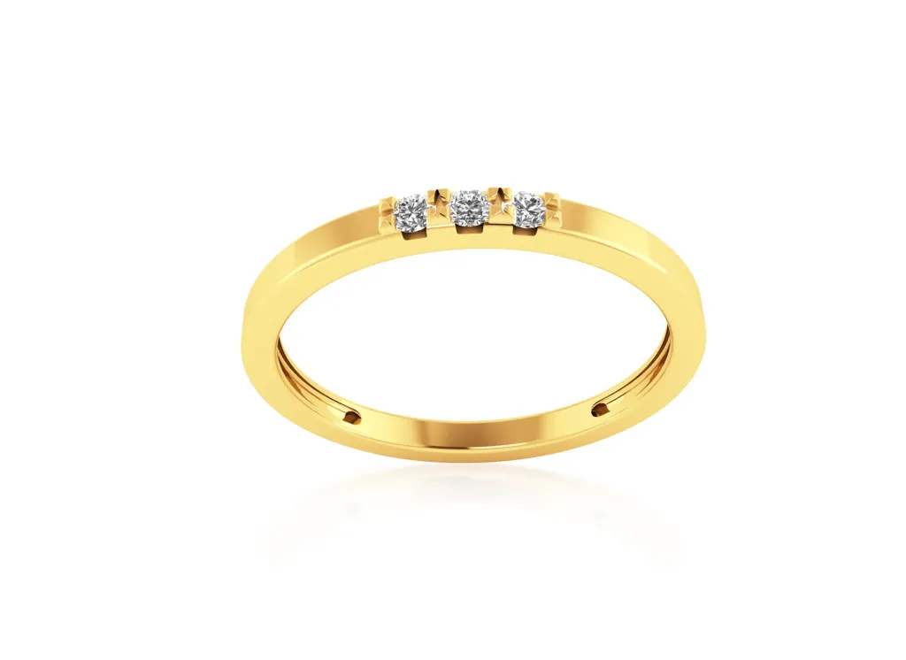 TRILUMÉ-a minimalist ring style featuring three aligned diamonds symbolizing past, present, and future - VR1093