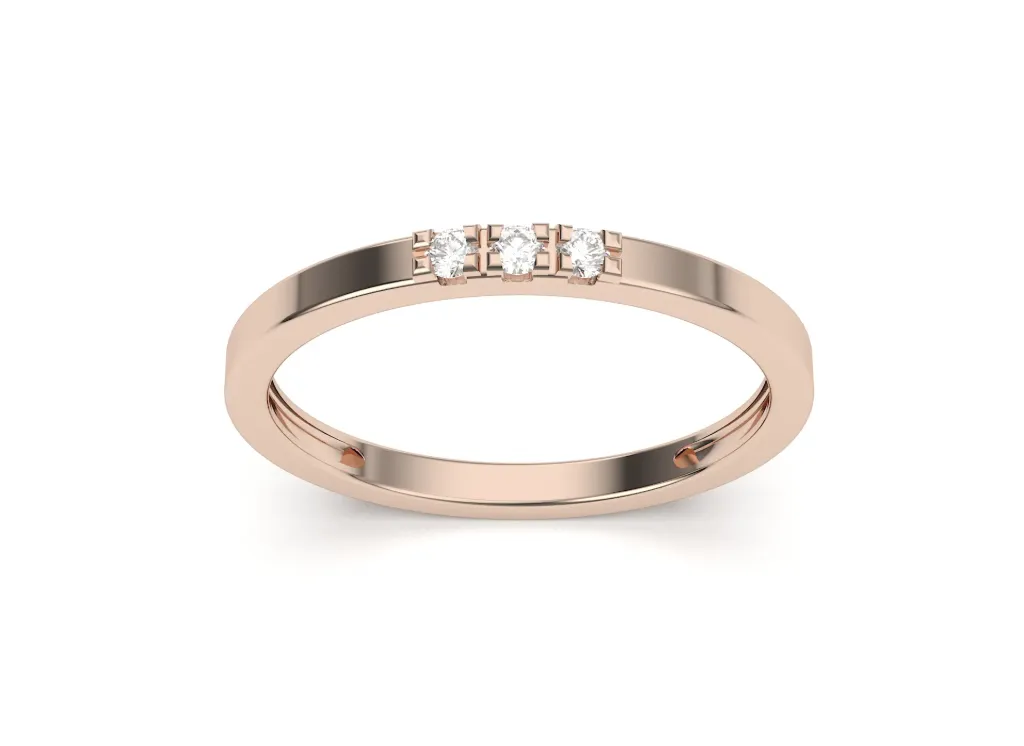TRILUMÉ-a minimalist ring style featuring three aligned diamonds symbolizing past, present, and future - VR1093