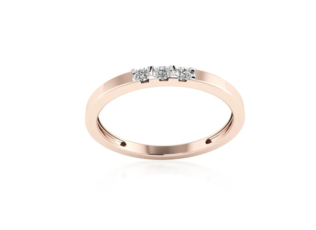 TRILUMÉ-a minimalist ring style featuring three aligned diamonds symbolizing past, present, and future - VR1093