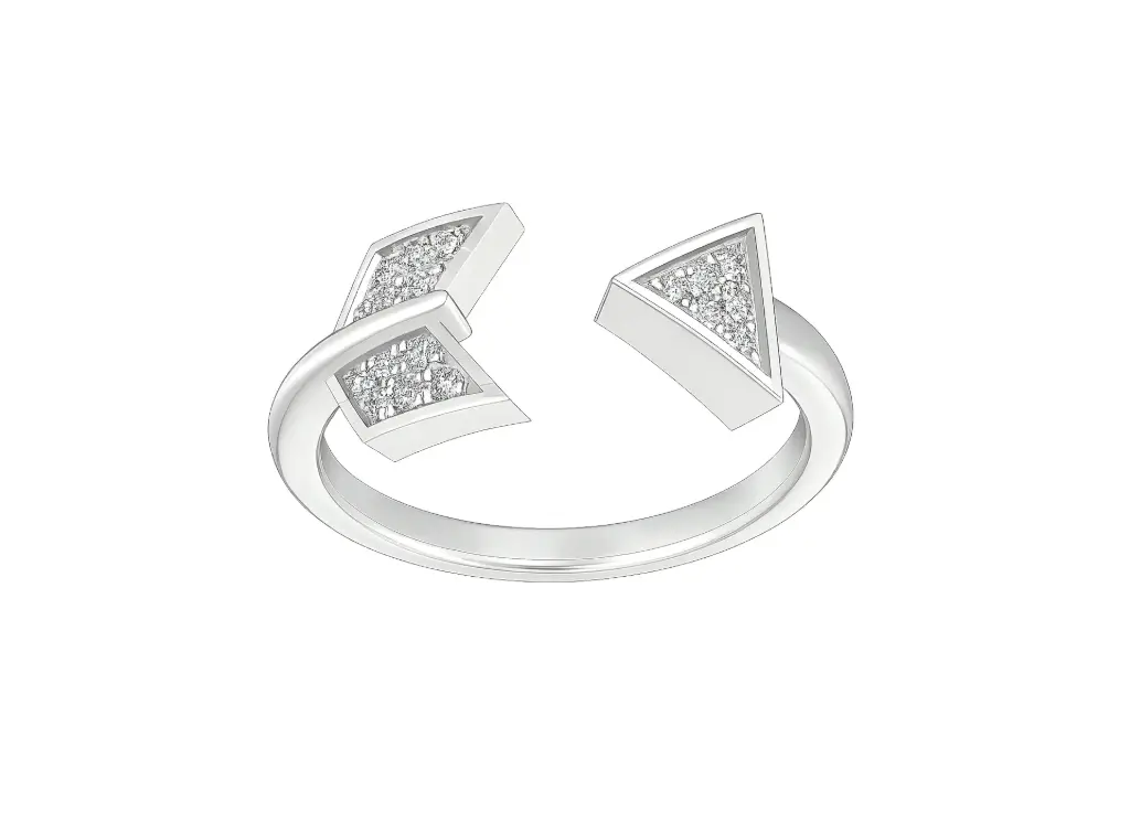VERTA - Diamond-studded arrowhead motif ring-VR1313