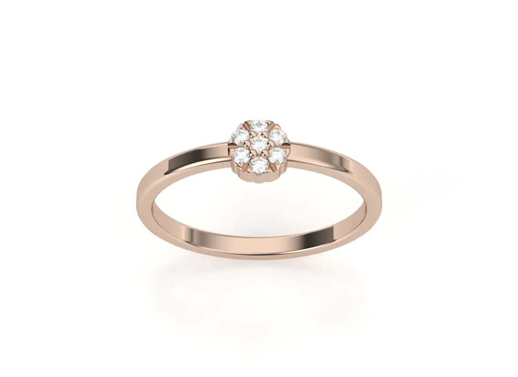 FLORIQUE-a floral cluster ring style featuring a central diamond surrounded by petal-like stones - VR1173