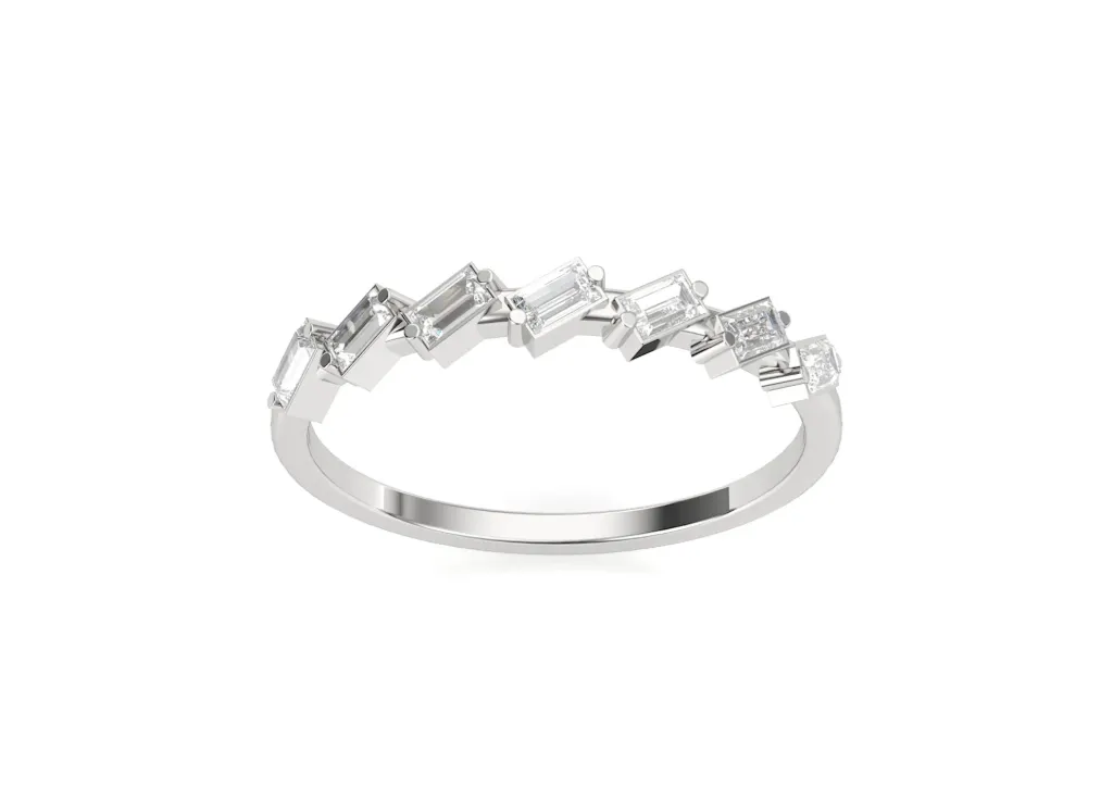 ZAGLUXE-a zigzag ring style featuring baguette-cut gemstones arranged in a dynamic, angular pattern - VR1175
