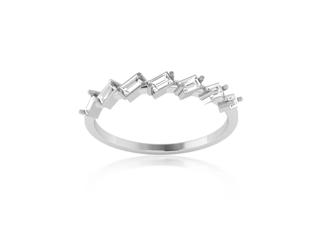 ZAGLUXE-a zigzag ring style featuring baguette-cut gemstones arranged in a dynamic, angular pattern - VR1175