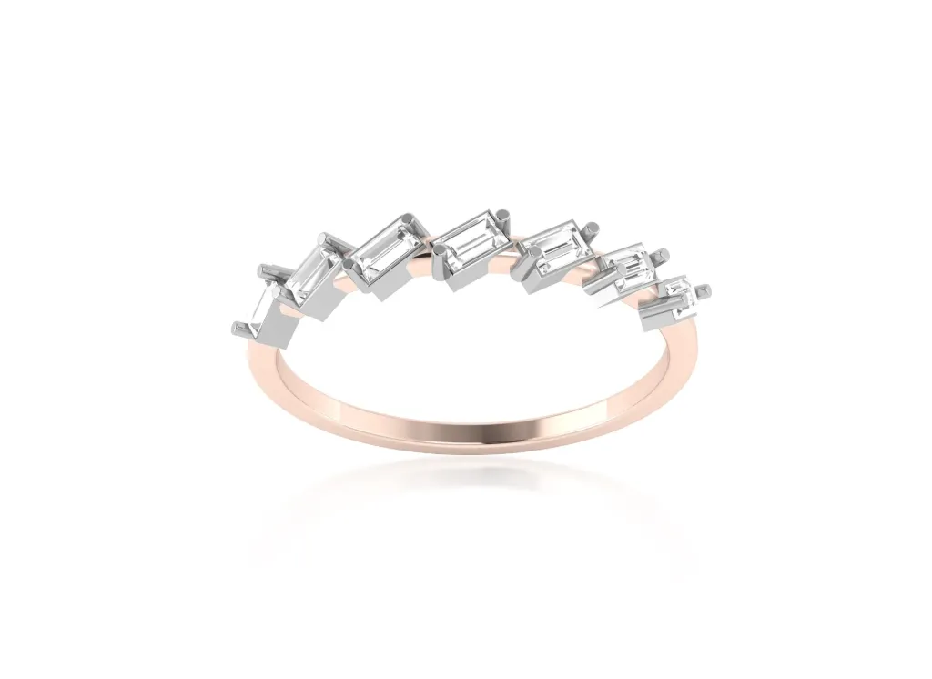 ZAGLUXE-a zigzag ring style featuring baguette-cut gemstones arranged in a dynamic, angular pattern - VR1175