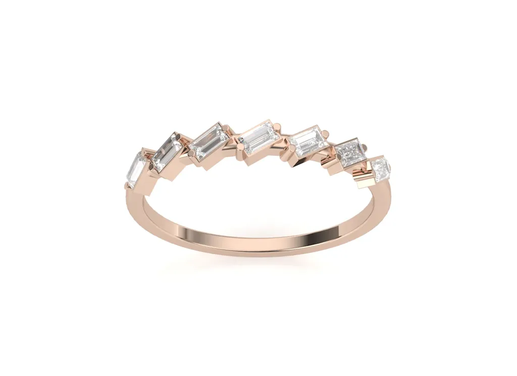 ZAGLUXE-a zigzag ring style featuring baguette-cut gemstones arranged in a dynamic, angular pattern - VR1175