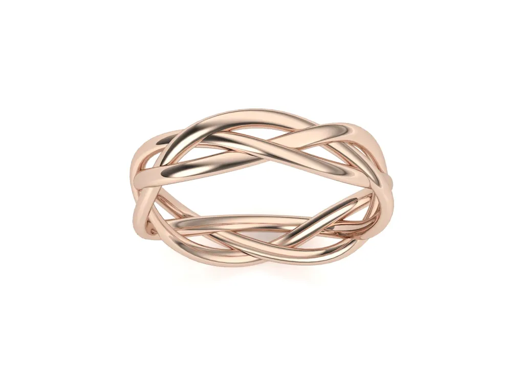 INTERLACE-a multi-band ring style with crisscrossing loops forming a complex, elegant pattern - VR1224