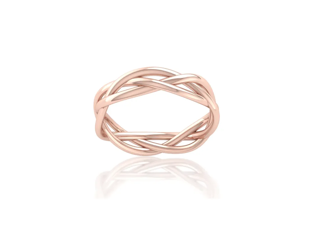 INTERLACE-a multi-band ring style with crisscrossing loops forming a complex, elegant pattern - VR1224