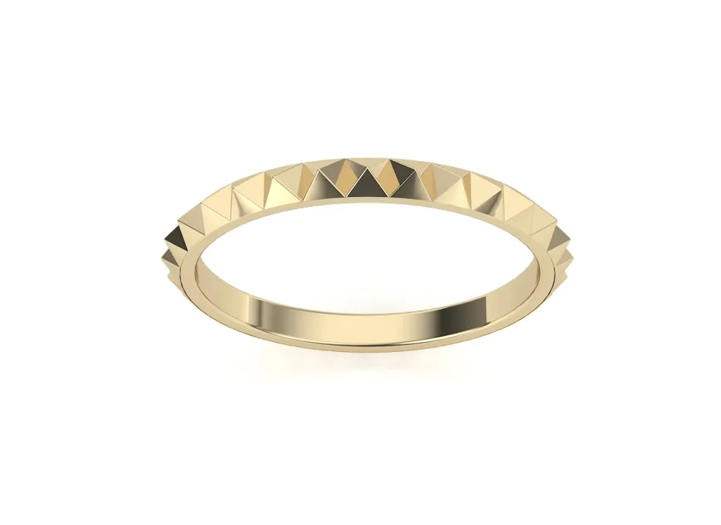 PYRAMÉTAL-a geometric ring style featuring pyramid-shaped facets on a polished silver band for edgy elegance - VR1301