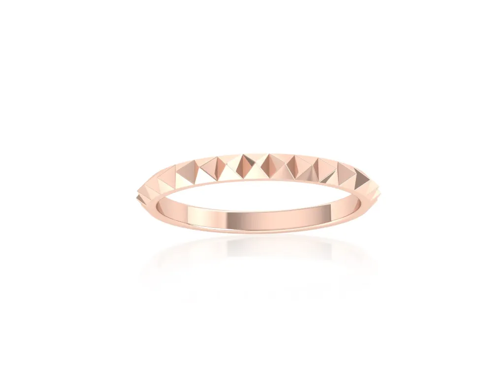 PYRAMÉTAL-a geometric ring style featuring pyramid-shaped facets on a polished silver band for edgy elegance - VR1301