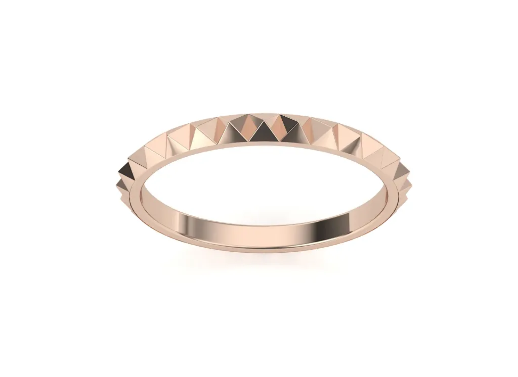 PYRAMÉTAL-a geometric ring style featuring pyramid-shaped facets on a polished silver band for edgy elegance - VR1301