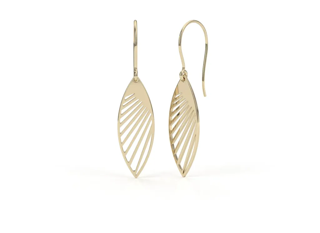 VIRELLE-Earrings with Marquise-shaped cutouts inspired by organic leaf geometry - VER29868