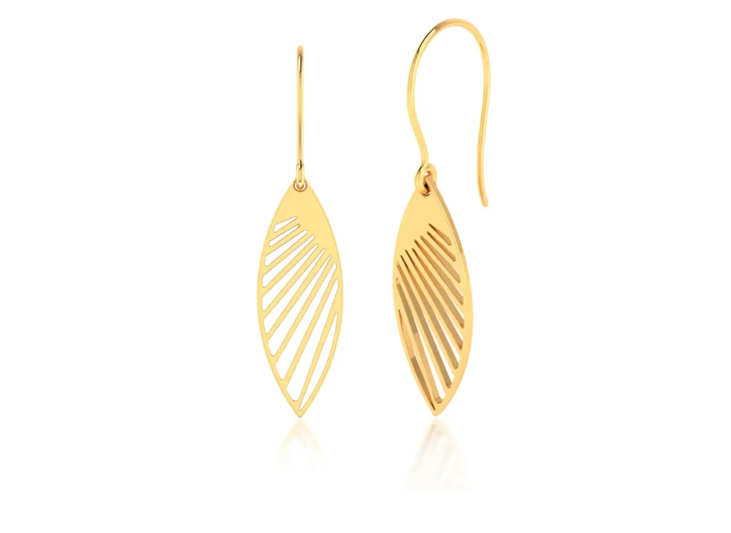 VIRELLE-Earrings with Marquise-shaped cutouts inspired by organic leaf geometry - VER29868