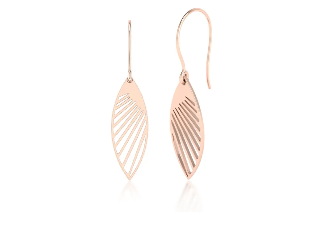 VIRELLE-Earrings with Marquise-shaped cutouts inspired by organic leaf geometry - VER29868