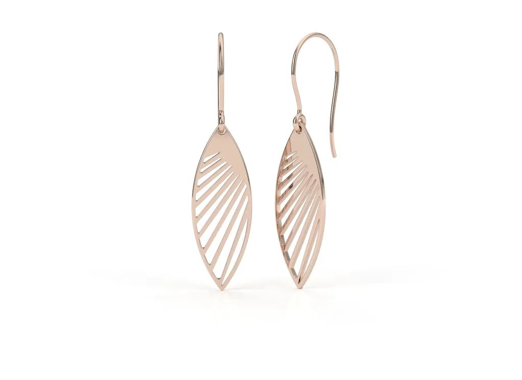 VIRELLE-Earrings with Marquise-shaped cutouts inspired by organic leaf geometry - VER29868