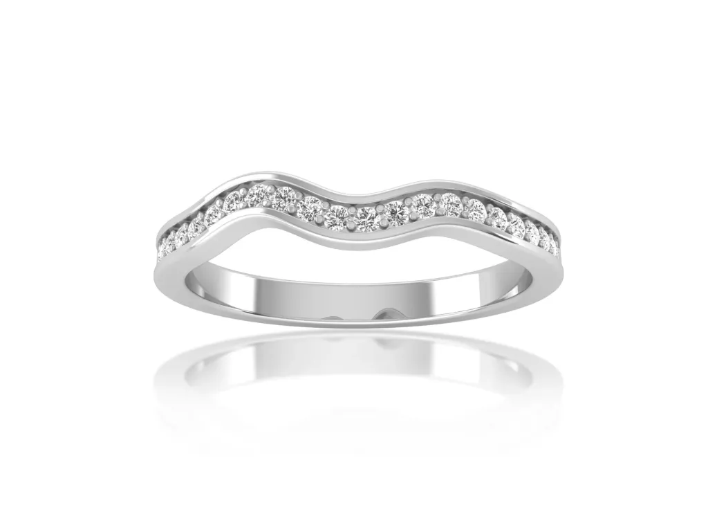 WAVÉRA-a wave-inspired ring style with round-cut diamonds flowing along a curved band - VR1964