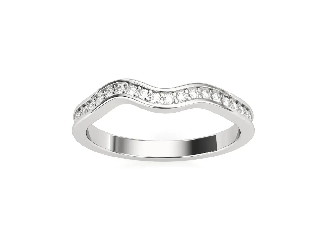 WAVÉRA-a wave-inspired ring style with round-cut diamonds flowing along a curved band - VR1964