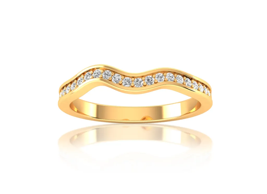 WAVÉRA-a wave-inspired ring style with round-cut diamonds flowing along a curved band - VR1964